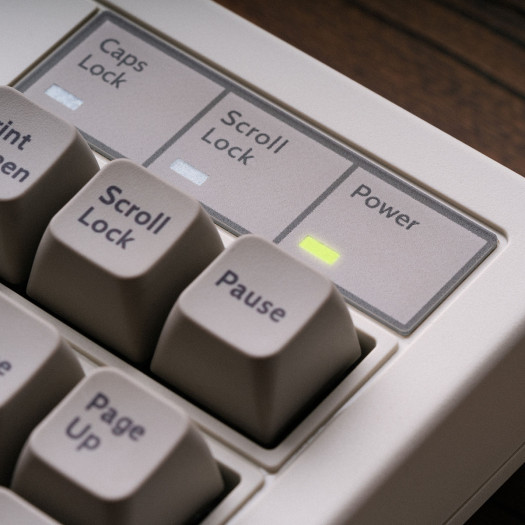 Auch die Status-LEDs haben Model-M-Design. (Bild: 8Bitdo)